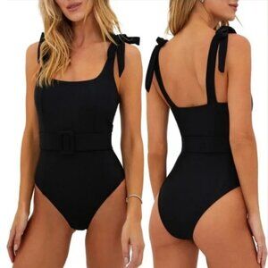Beach Riot Black Sydney Belted One Piece Swimsuit